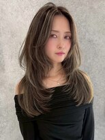 アイリス 天文館店(AIRIS) レイヤーカット顔周りカット ロングレイヤー アッシュグレー