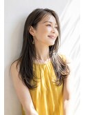 ロング/大人女性/ベージュアッシュ/白髪ぼかしハイライト