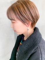 テトヘアー(teto hair) ベージュ、マッシュショート、ブリーチオンカラー