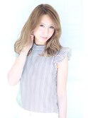 ハーフモデル風、かき上げヘア