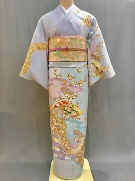 セットサロン フルール(Fleur) 正絹訪問着No.14/【水色1】