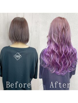 あるじゃんすー 町田店 パープル#グラデーション#ゆるふわウェーブ#シールエクステ#町田