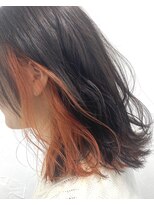 アジールヘア 東上野店(agir hair)&nbsp;インナーオレンジ、イヤリングカラー【上野/御徒町/学割U24】