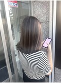 ハイライト 切りっぱなし ボブ デザインカラー ブリーチ 三宮