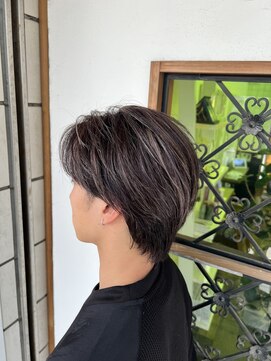 クレア 茅ヶ崎(CREA) メンズハイライトニュアンスパーマセンターパート