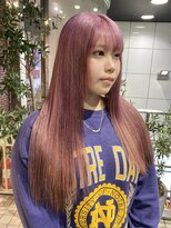 ヘアーアンドメイク ビス(HAIR&MAKE bis) ブリーチ一回でピンクラベンダーカラー【中西思実】