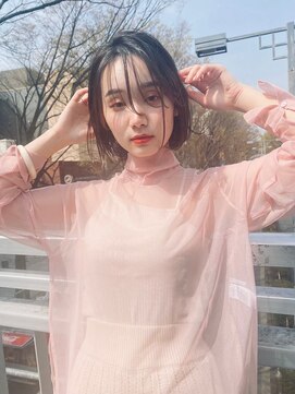 スティーロ 渋谷(Steelo) Steelo シアーブラウン×小顔丸みボブ