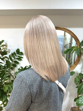 サンク 原宿 表参道(cinq) ミルクティーベージュピンクブリーチありダブルカラーレイヤー2