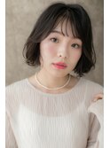 小顔補正カット黒髪外ハネAラインボブウルフ312X上尾30代40代