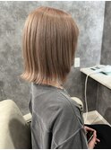 ミルクティーベージュ×ボブ
