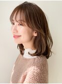 イメチェン結べるボブシースルーバング前髪くせ毛風カールミディ