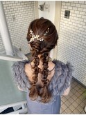 編み下ろし　ツインポニー　ツインアレンジ　参列