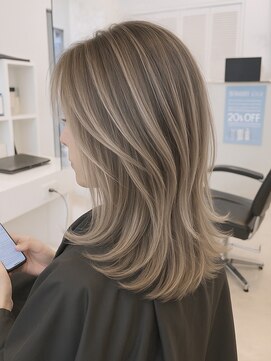 ヘアサロン エフ 渋谷(F) #バレイヤージュ#ベージュ#レイヤーカット