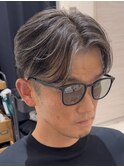 50代40代白髪ぼかしシルバーメッシュバレイヤージュ