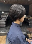 くびれショート 白髪ぼかし アッシュブラウン 八木