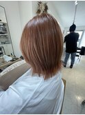 ミディアムレイヤー × オレンジベージュカラー