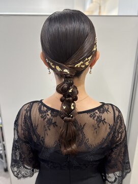 オリンテ バイ レシッド 表参道(orente by rcid) 金箔×タイトローポニー大人ガーリーお呼ばれヘアアレンジ韓国