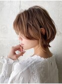 丸みショートボブ/顔周りカット/20代30代40代50代/前髪/池袋