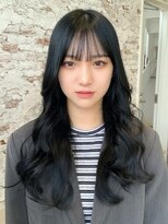 キューミー(Qmee)&nbsp;20代３０代４０代韓国くびれ巻き髪ヘア☆ネイビーブラック♪