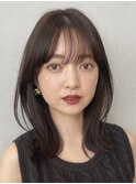 顔周りレイヤーカットグレージュカラーくびれボブベージュカラー