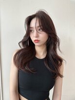 ベル 表参道Terrace(Belle)&nbsp;《韓国風ヘア》前髪長めのセンターパート顔まわりロングレイヤー