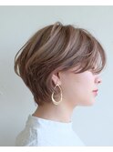 ベージュカラー#ダブルカラー＃マッシュショート＃ケアブリーチ