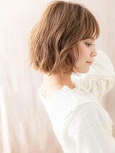 カバーヘア ブリス 上尾西口店(COVER HAIR bliss) ヘーゼルブラウンゆるふわミディアムボブパーマY上尾20代30代!