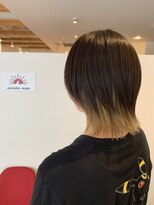 アズールサン 草加西口店(azule-sun)&nbsp;インナーカラー,ミルクティーベージュ,ウルフスタイル【草加】