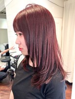 ラレイ ハラジュク(Lalei harajuku)&nbsp;【白石】ブリーチなし赤髪暖色艶カラーワインレッドレイヤー原宿