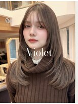 バイオレット 表参道店(Violet) ダークブラウンくびれミディアムレイヤーID-1