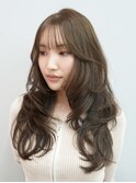 ◎ブリーチなしベージュ!小顔レイヤーロング韓国ヘア