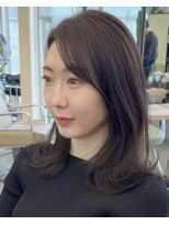 ディフィーノ 赤坂(DIFINO)&nbsp;くびれミディアムレイヤー　顔まわりカット　ダークグレージュ