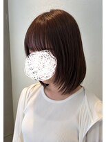 リベラル(liberal) ミディアム 艶感ブラウンボブ 顔周りレイヤー【10代/20代】