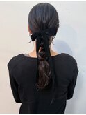 天神　顔まわりレイヤーカット　ヘアセット　ブリーチなしカラー