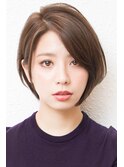 アシメショートエアリーショートグレージュナチュラルボブ