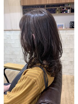 ソッリーソ ヘア(sorriso hair) 【sorriso hair桜山】外ハネミディアムヘア☆オリーブカラー