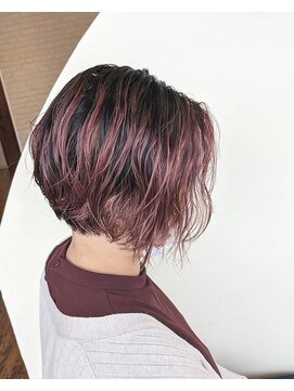 ヘアーラウンジ プレ(Hair Lounge Ple) 前下がりパーマ×バレイヤージュ
