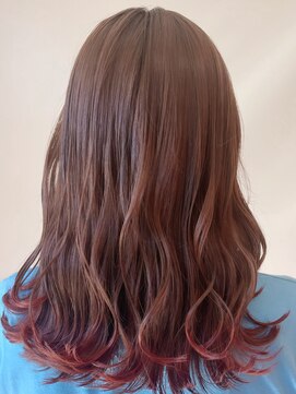 ヘアーアンドメイク ソファー 泉中央店(hair&make Sofa) ブリーチなし　裾カラー　オレンジ