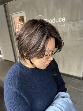 エルピス 中央林間店(elpis) 白髪ぼかしハイライト×ショートウルフ