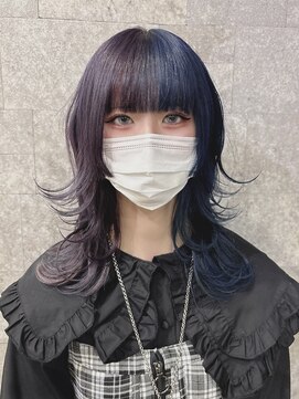 リアイス(Re:ICE) ラベンダーネイビーツートーンロングウルフ