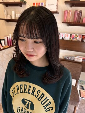 グランツ バイ ブルーム 蛍池店(GLANZ by bloom) 顔まわりレイヤー　髪質改善カラー