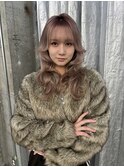 【ステップボーンカット】ロングレイヤー/ピンクホワイト