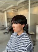 20代30代40代ブルーブラックフェザーパーマショート
