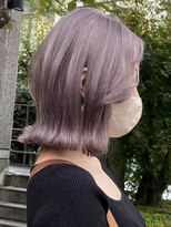 サンクマーケット 渋谷(cinq MARKET)&nbsp;渋谷ブリーチカラータッセルボブ顔周りレイヤー切りっぱなしボブ