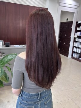 結び(musubi) ブリーチ無しダブルカラーで作るワインレッド