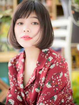 カバーヘア ブリス 上尾西口店(COVER HAIR bliss) オリーブグレージュ切りっぱなしミニマルボブh4上尾20代30代40代