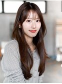 ☆ミディアムレイヤーカットダークアッシュ大人ガーリー韓国ヘア