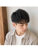 メンズツーブロックナチュラルショート20代 30代 40代 50代 60代