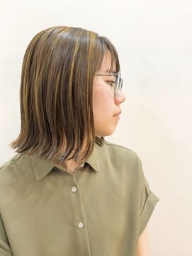 ノチ(Noci) 【志治幸佳】切りっぱなしボブに太めのメッシュでこなれ感