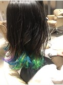 レインボーインナーカラー